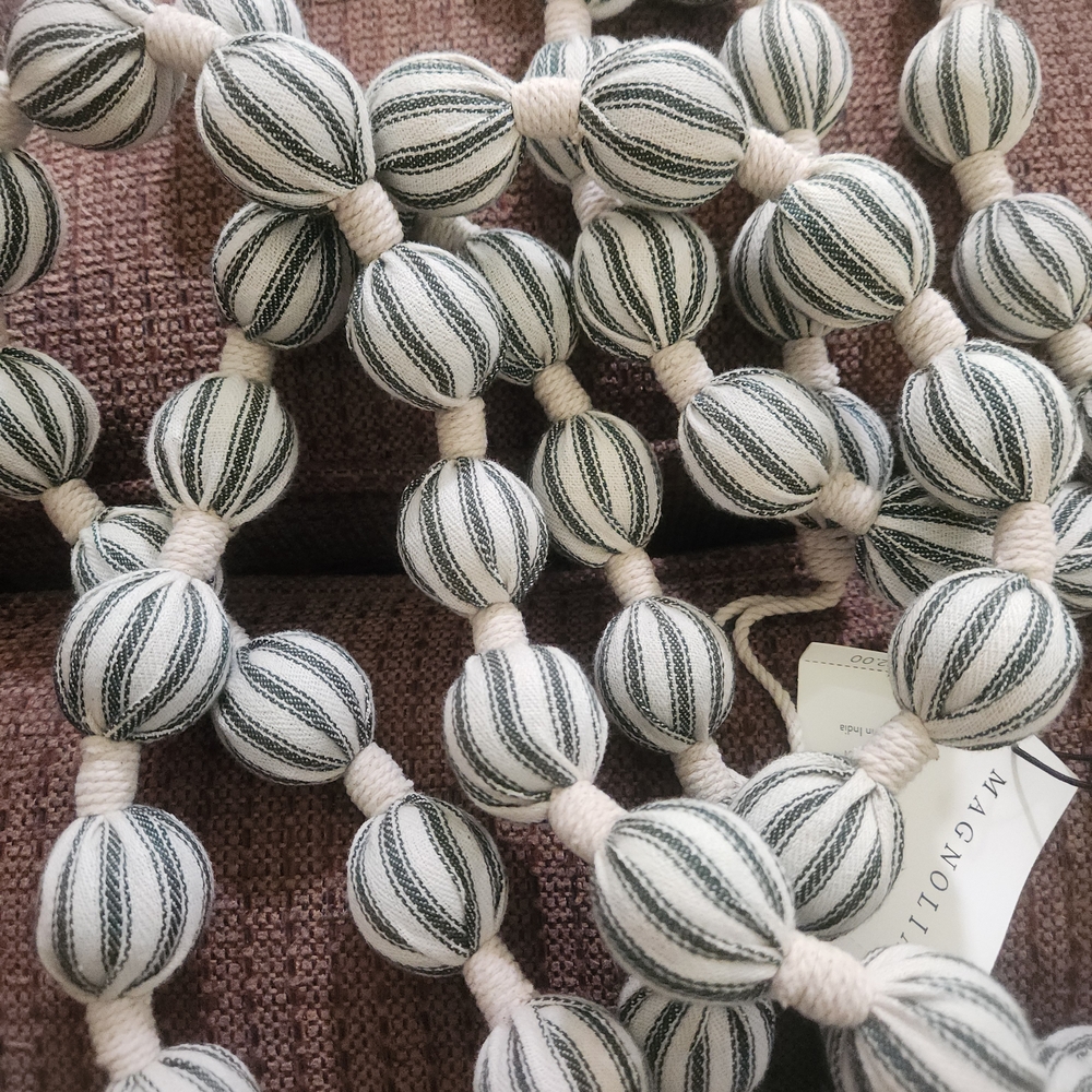 Magnolia Black and White Striped Ticking Garlands